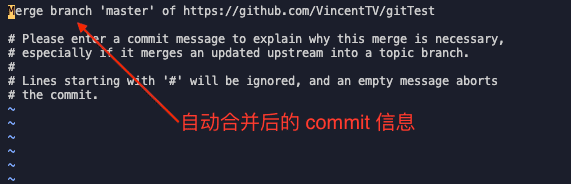 merge 自动合并信息