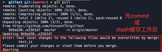 git pull 失败