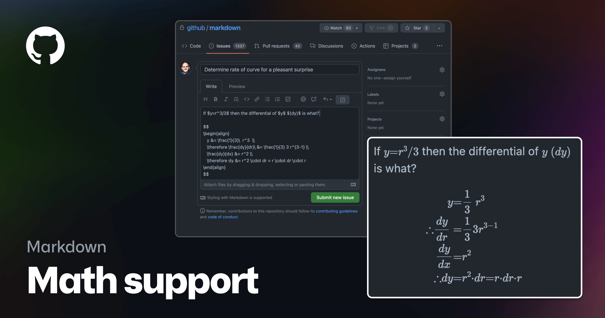 Math support in Markdown