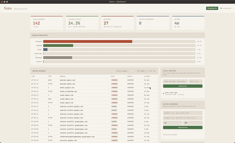 Numa Dashboard 演示