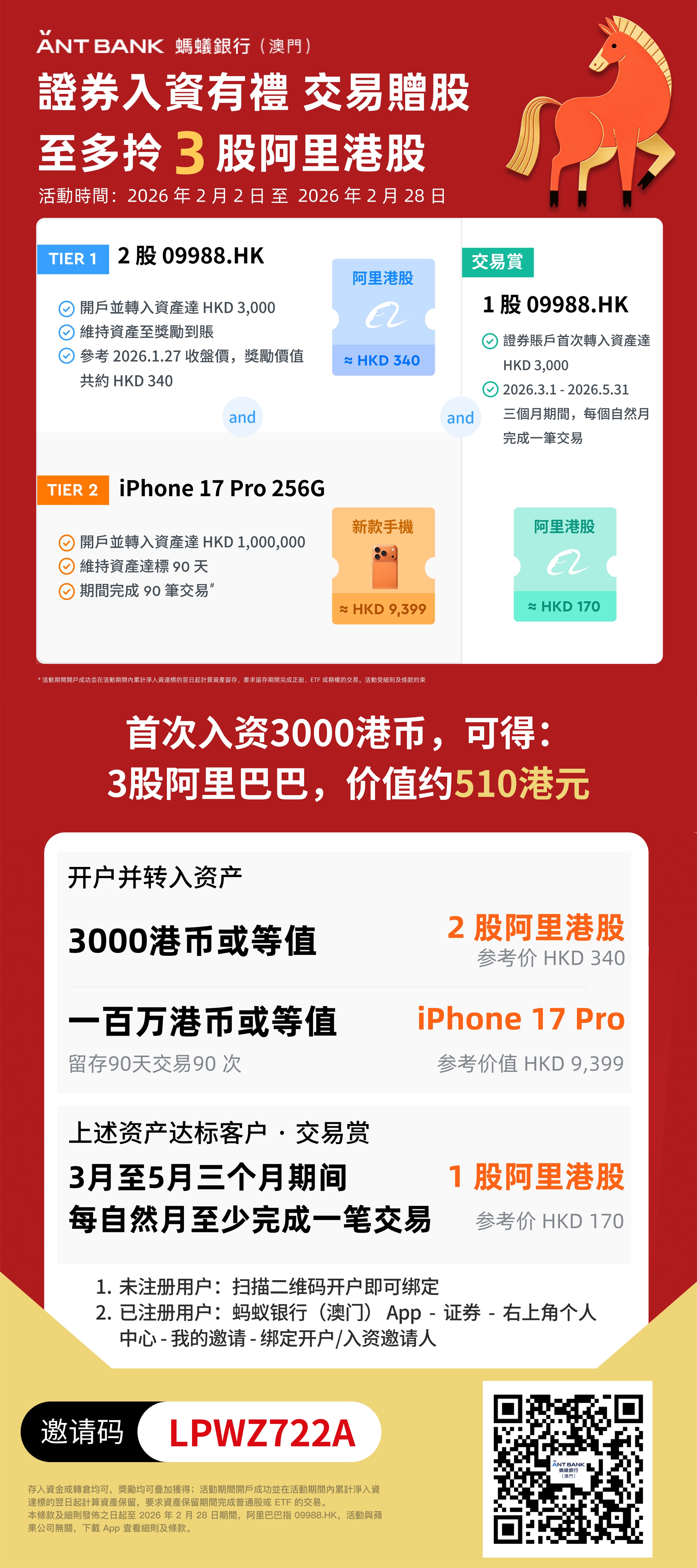 2026年2月，澳门蚂蚁银行新用户奖励