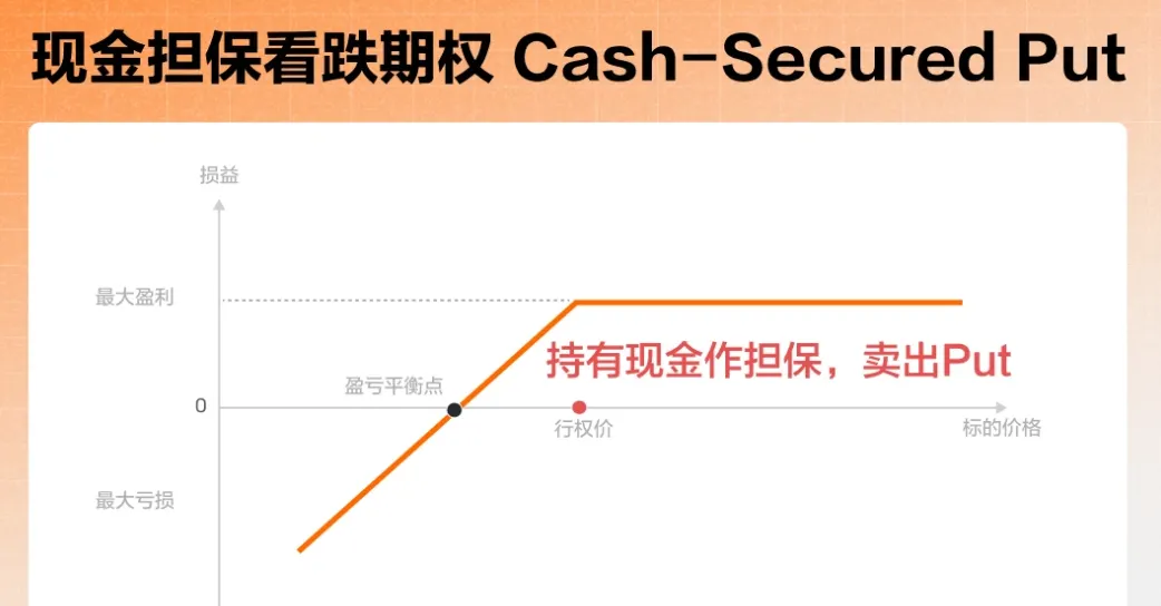 ⑥现金担保看跌期权 Cash-Secured Put - 盈亏图