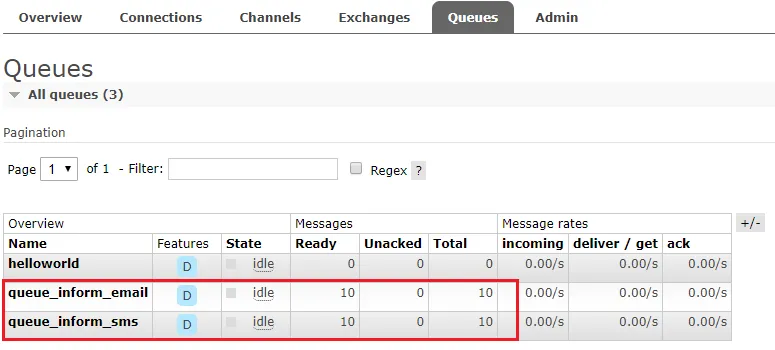 生产者发送信息情况