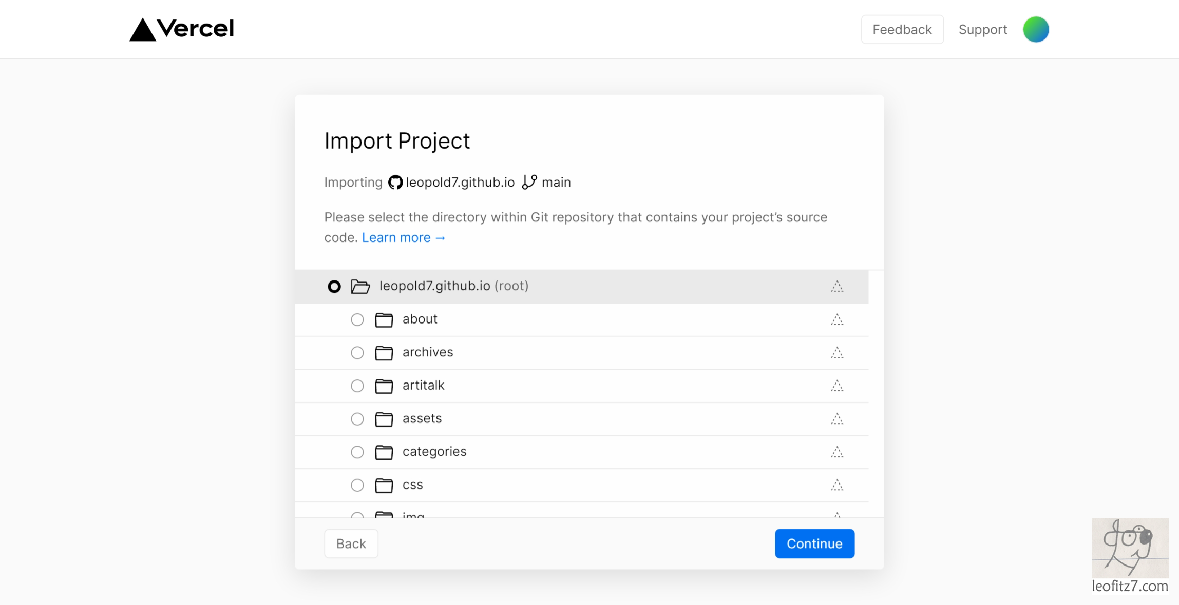 Vercel-确认导入仓库