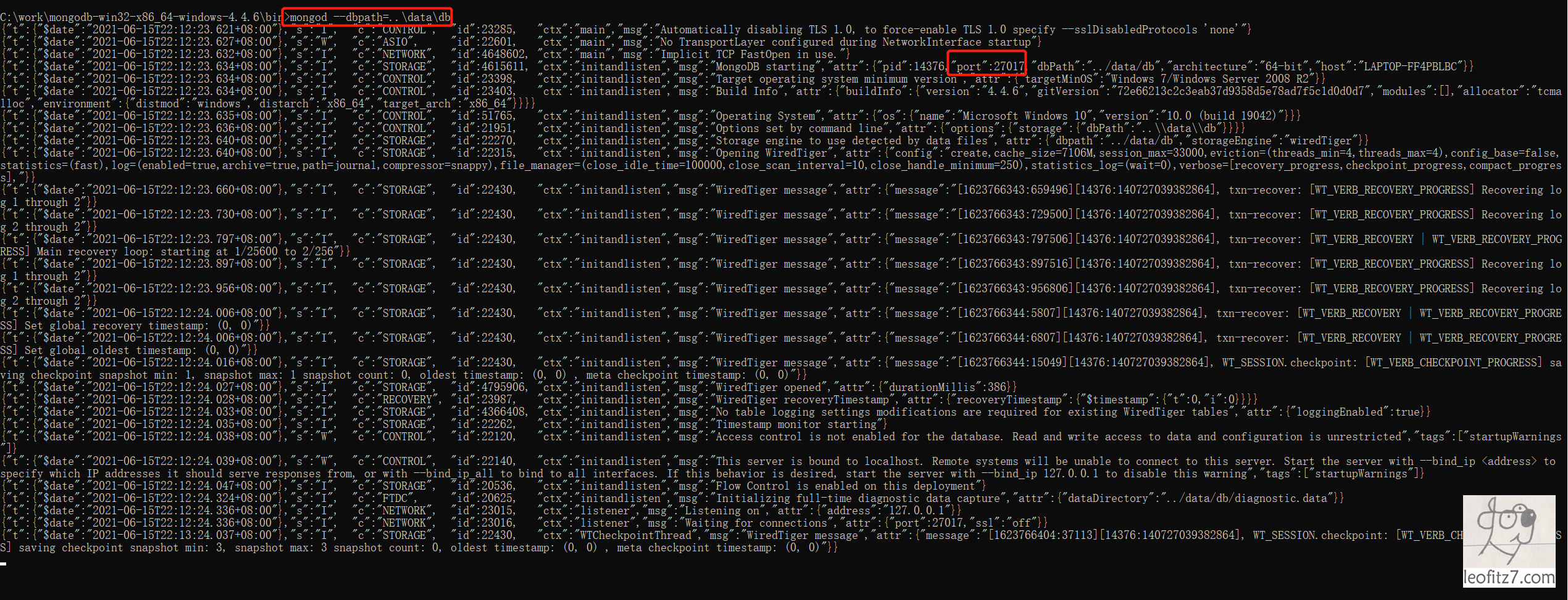 命令行参数方式启动服务
