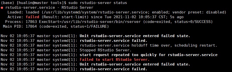 sudo rstudio-server status