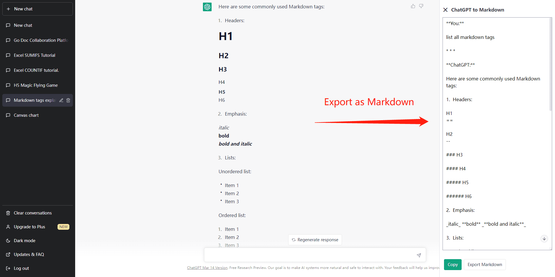 export chatgpt to markdown