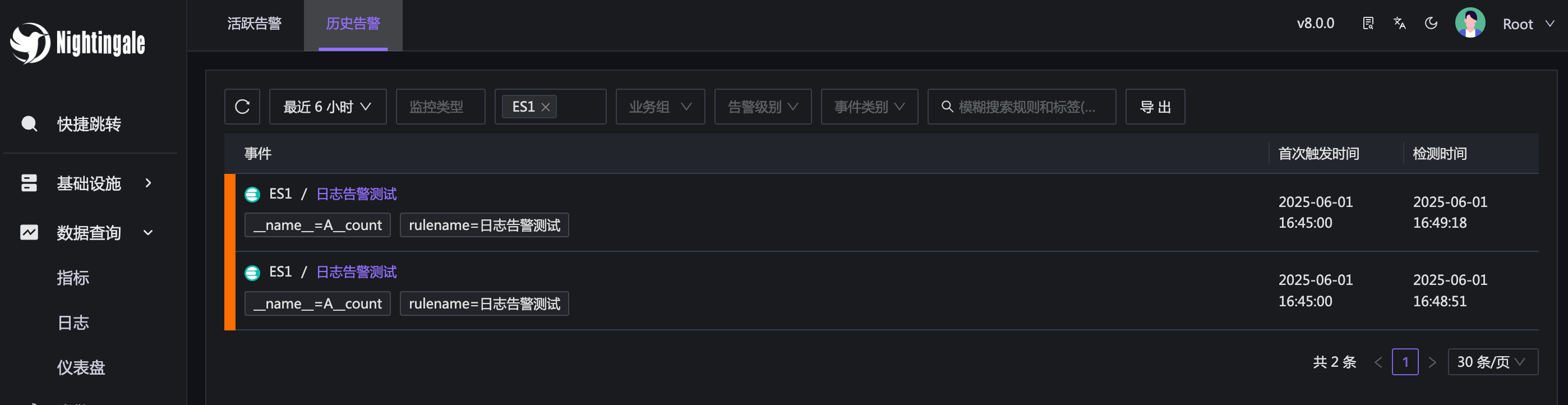 ElasticSearch 历史告警事件